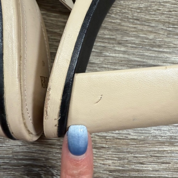 Zara Shoes Women sz9 Cream Heel Slides Leather Weave Sandals Neutral NEW w/Flaws - Picture 3 of 9